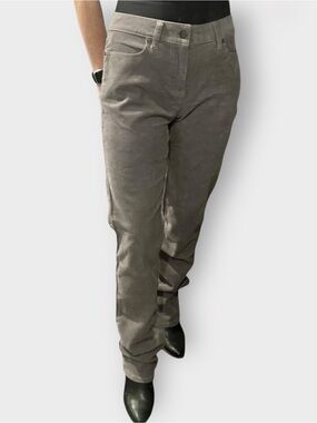 NWT Talbots Corduroy Straight Leg Heritage Fit Pants Grey Taupe Neutral | Size 4